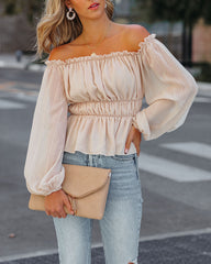 Brielle Shimmer Off The Shoulder Blouse - FINAL SALE Ins Street