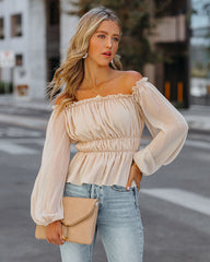 Brielle Shimmer Off The Shoulder Blouse - FINAL SALE Ins Street