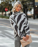 Bryson Zebra Turtleneck Knit Sweater - FINAL SALE Ins Street
