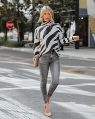 Bryson Zebra Turtleneck Knit Sweater - FINAL SALE Ins Street