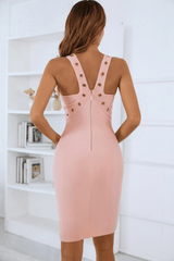 Rhodes Halter Midi Bandage Dress - Pink Ins Street