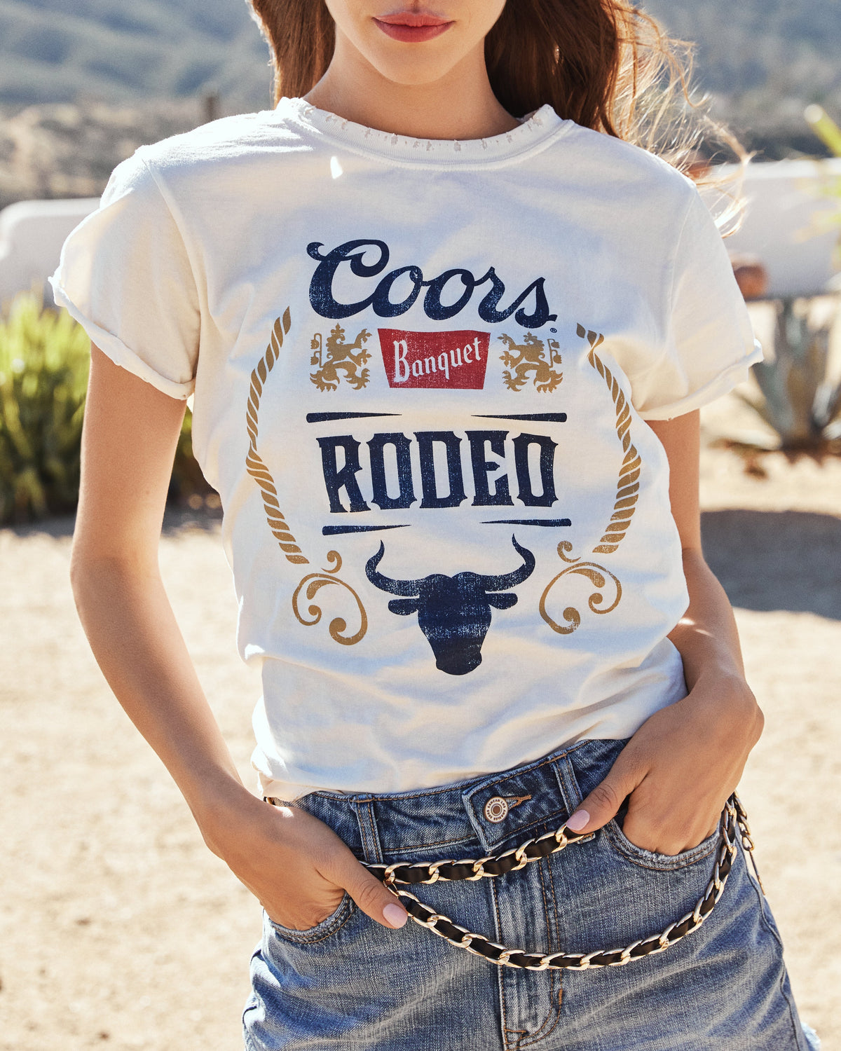 Coors Banquet Rodeo Cotton Distressed Tee RECY-001