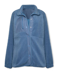 Cabin Pocketed Fleece Jacket - Dusty Blue - FINAL SALE Ins Street