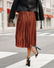 Cailey Pleated Midi Skirt - Copper Ins Street