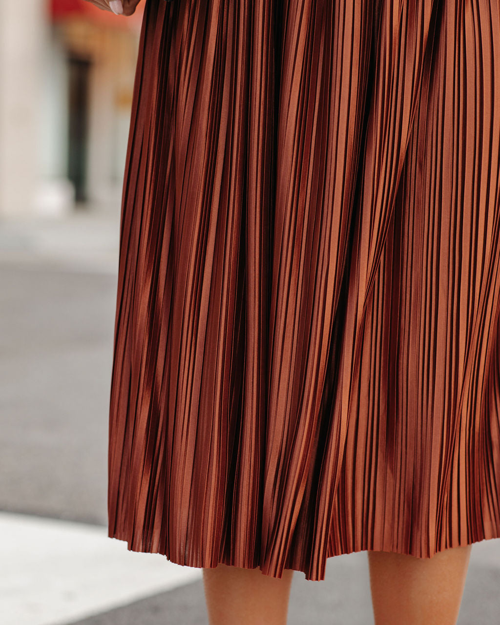 Cailey Pleated Midi Skirt - Copper Ins Street