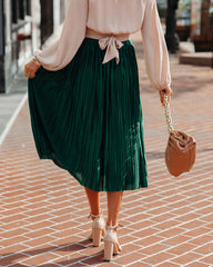 Cailey Pleated Midi Skirt - Green Ins Street