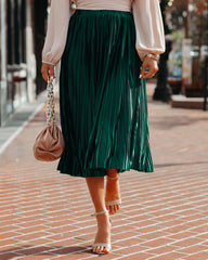 Cailey Pleated Midi Skirt - Green Ins Street