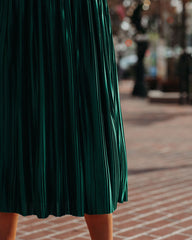 Cailey Pleated Midi Skirt - Green Ins Street