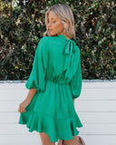 Call Me Angel Textured Satin Dress - Green Ins Street