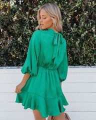 Call Me Angel Textured Satin Dress - Green Ins Street