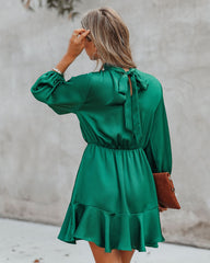 Call Me Angel Textured Satin Dress - Hunter Green - FINAL SALE Ins Street