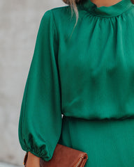 Call Me Angel Textured Satin Dress - Hunter Green - FINAL SALE Ins Street