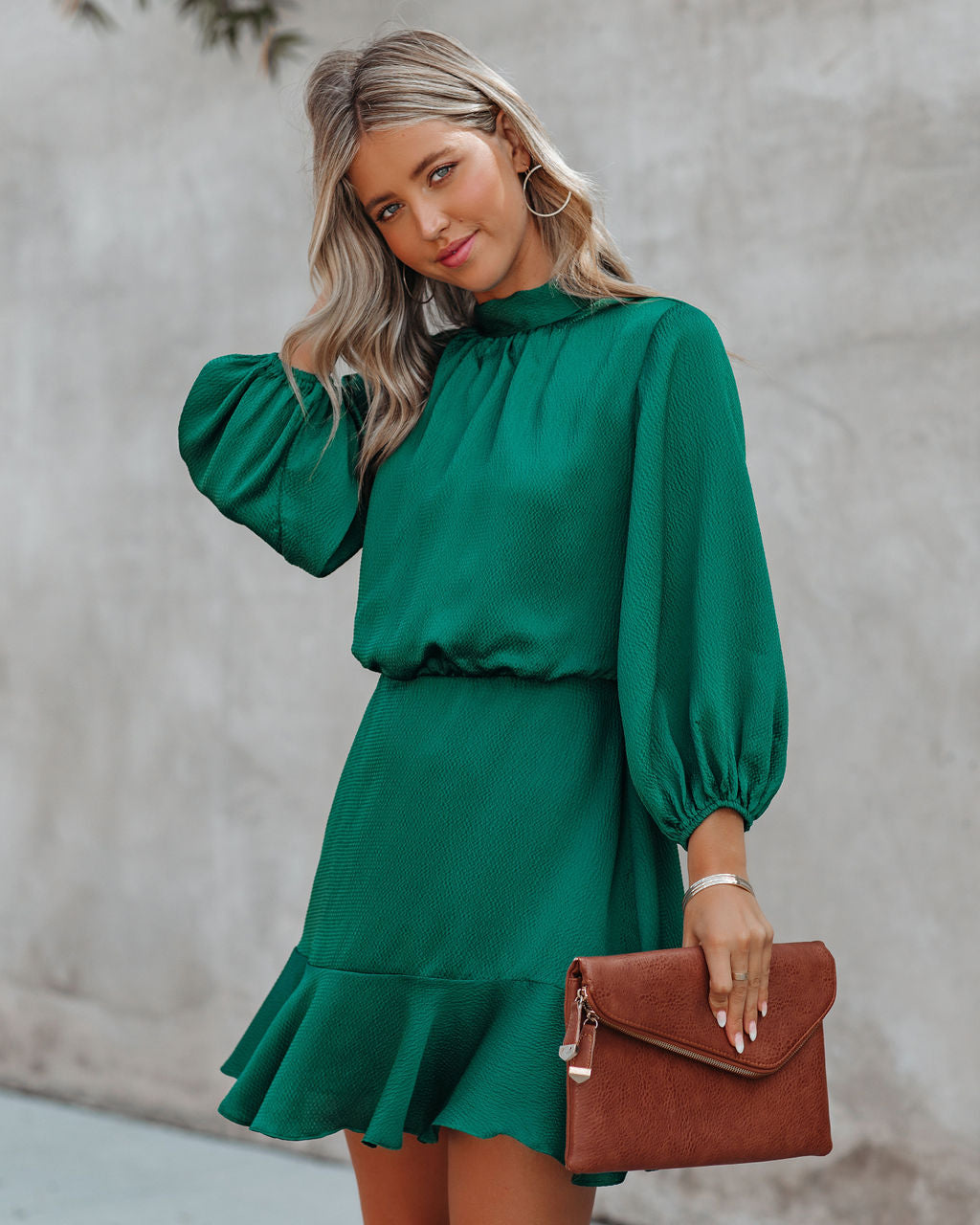 Call Me Angel Textured Satin Dress - Hunter Green - FINAL SALE Ins Street