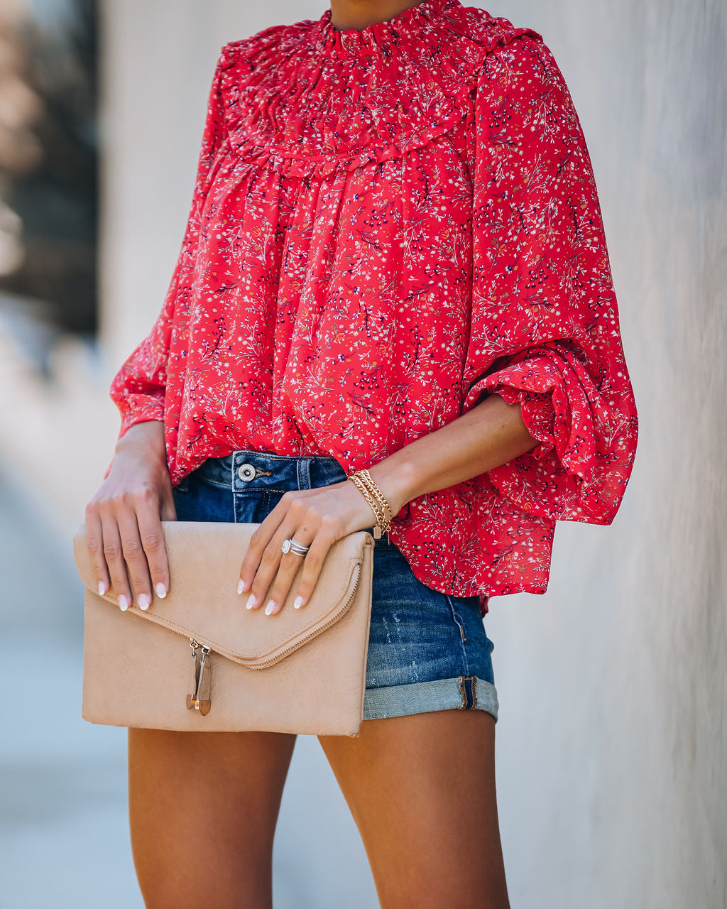 Half Of My Heart Smocked Floral Blouse Ins Street