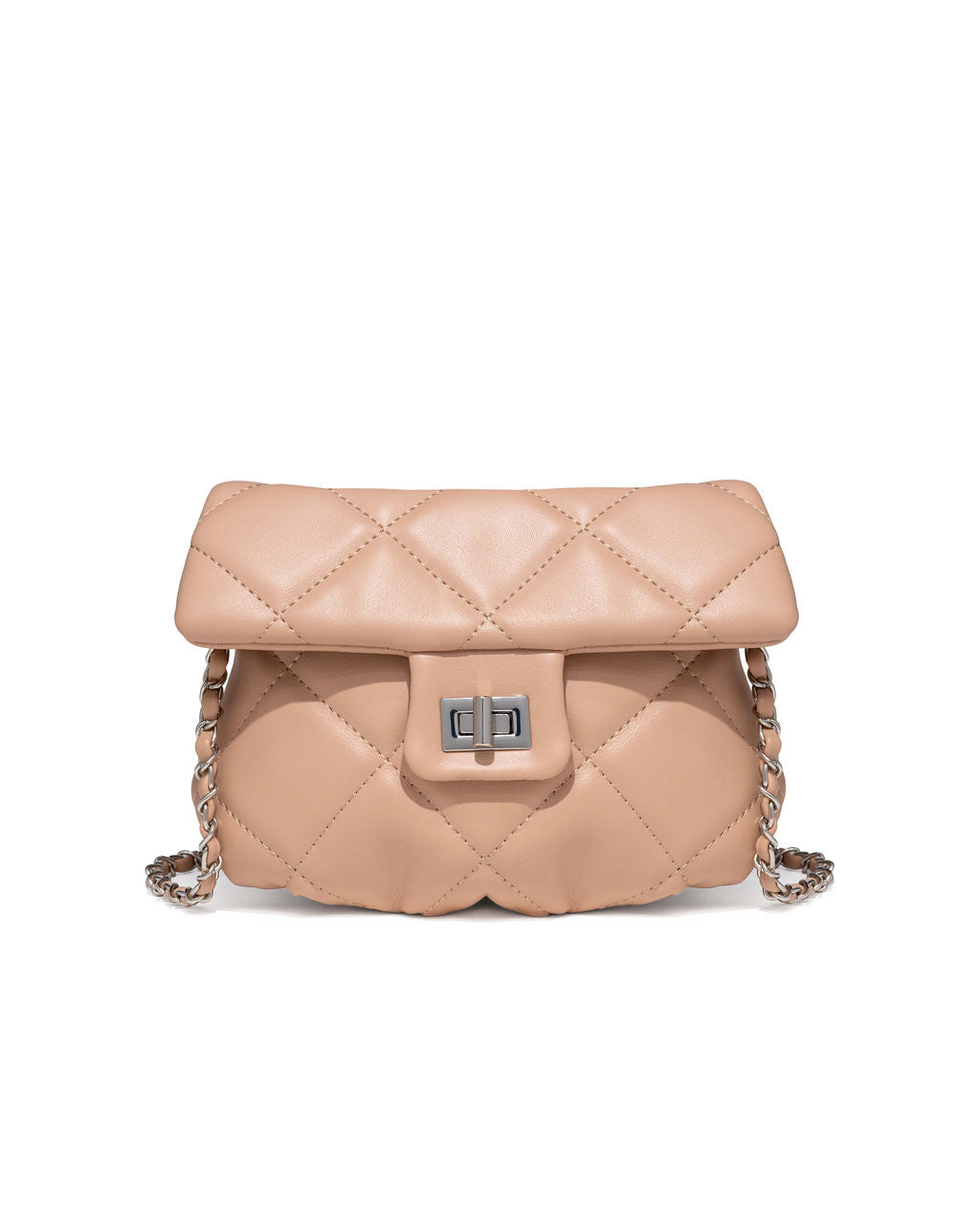 Carleen Quilted Chain Crossbody Bag - Natural Ins Street