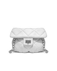 Carleen Quilted Chain Crossbody Bag - White Ins Street