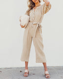 Carson Cotton Pocketed Puff Sleeve Jumpsuit - FINAL SALE Ins Street