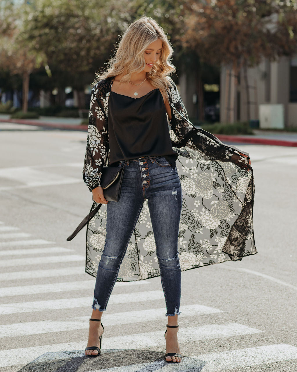 Caught A Vibe Velvet Burnout Duster - FINAL SALE Ins Street