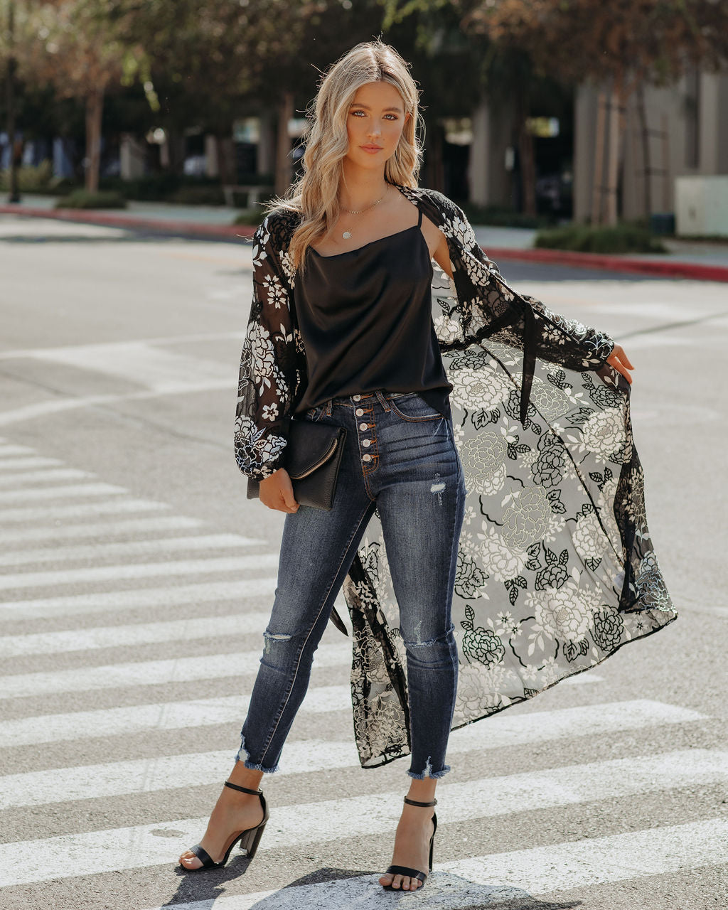 Caught A Vibe Velvet Burnout Duster - FINAL SALE Ins Street