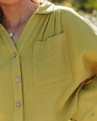 Celia Cotton Crop Button Down Top - Lemongrass Ins Street