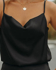 Chana Satin Cami Tank - Black - FINAL SALE Ins Street