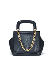 Chantelle Embossed Crossbody Chain Handbag - Black Ins Street