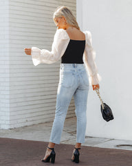 Chantelle Statement Sleeve Crop Blouse - Cream - FINAL SALE Ins Street