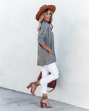 Close To You Pocketed Sweater - Heather Grey - FINAL SALE TEA-002