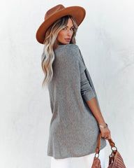 Close To You Pocketed Sweater - Heather Grey - FINAL SALE TEA-002