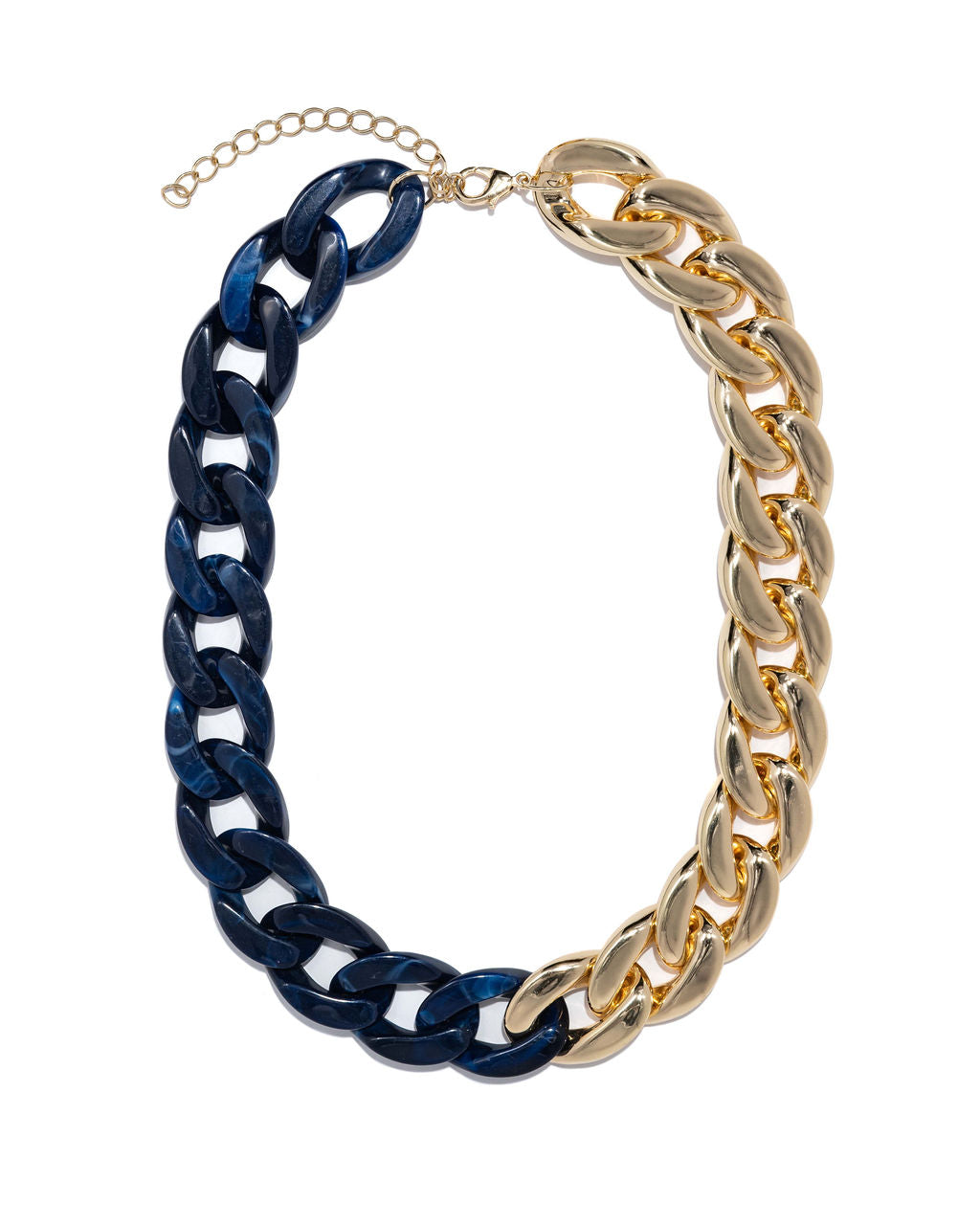 Constance Gold Chain Necklace - Navy PANN-001