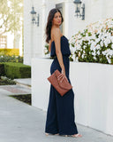 Crystal Clear Strapless Jumpsuit - Navy TYCH-001