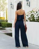 Crystal Clear Strapless Jumpsuit - Navy TYCH-001