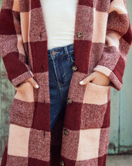 Delaney Pocketed Checkered Duster Cardigan - FINAL SALE SKIE-001