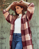 Delaney Pocketed Checkered Duster Cardigan - FINAL SALE SKIE-001