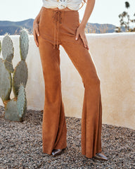 Desert Dancer Faux Suede Flare Pants - Camel Ins Street