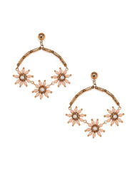 Daisy Beaded Statement Earrings - Pale Pink PANN-001