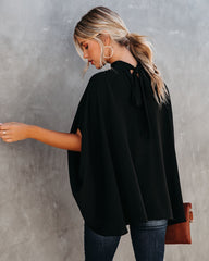 Danna Cape Sleeve Blouse - Black - FINAL SALE TYCH-001