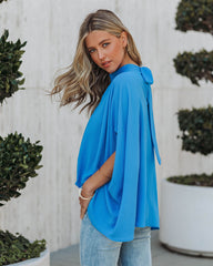 Danna Cape Sleeve Blouse - Clean Blue TYCH-001