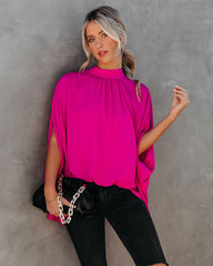 Danna Cape Sleeve Blouse - Fuchsia TYCH-001