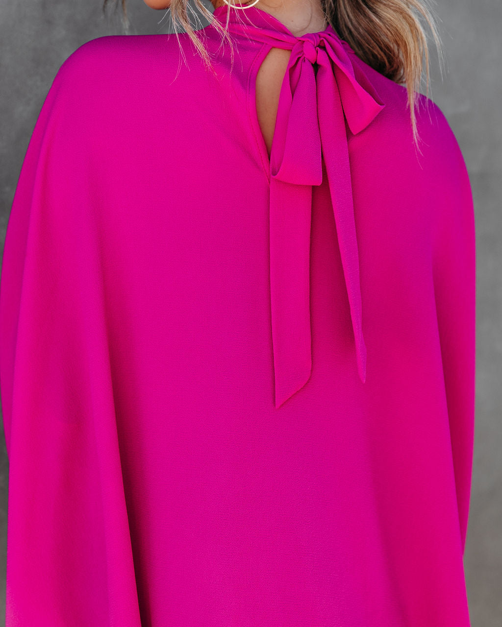 Danna Cape Sleeve Blouse - Fuchsia TYCH-001