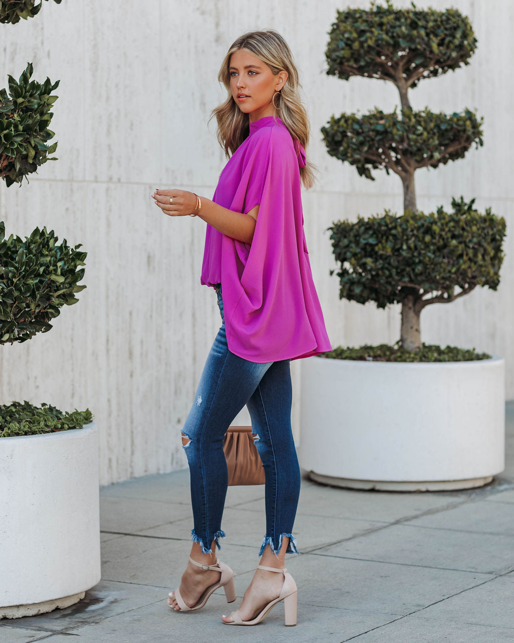 Danna Cape Sleeve Blouse - Orchid TYCH-001