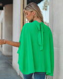 Danna Cape Sleeve Blouse - Emerald TYCH-001