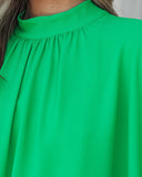 Danna Cape Sleeve Blouse - Emerald TYCH-001