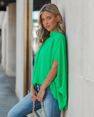 Danna Cape Sleeve Blouse - Emerald TYCH-001