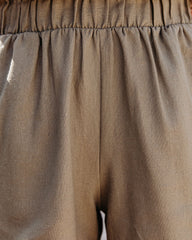 Danni Pocketed Linen Blend Shorts - Light Olive TYCH-001