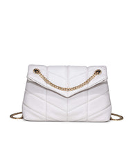 Delfina Quilted Chain Crossbody Bag - Oat URBA-001