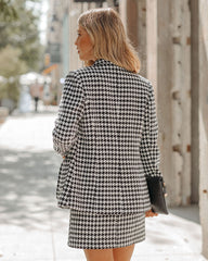 Demille Pocketed Houndstooth Peacoat SKIE-001