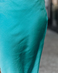 Dreamland Satin Midi Skirt - Aqua Ins Street