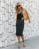 Dreamland Satin Midi Skirt - Black Ins Street
