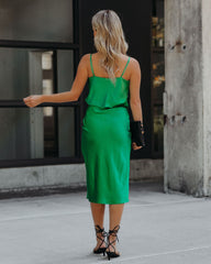 Dreamland Satin Midi Skirt - Green Ins Street